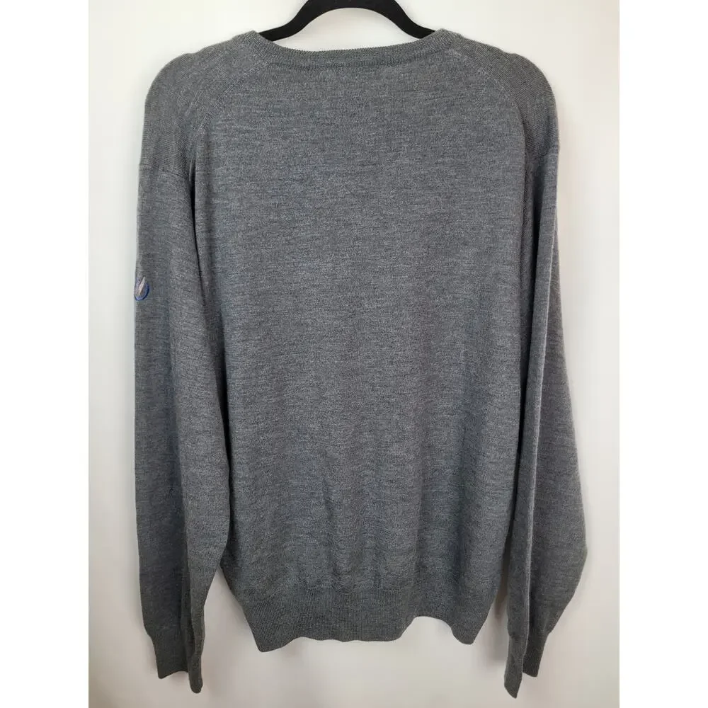 Peter Millar Men's Merino Wool V-Neck Long Sleeve Sweater Gary Size XL
